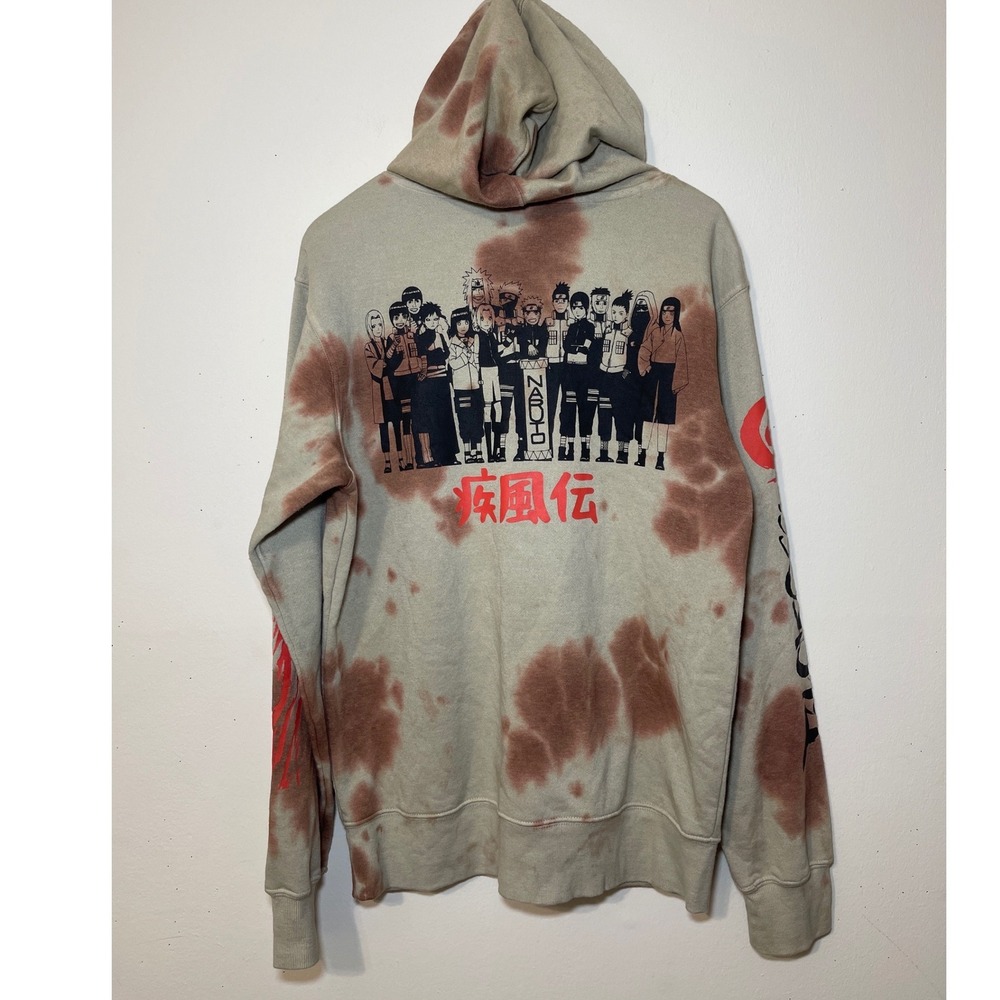Naruto Shippuden‎ Hoodie Size Medium Brown Tie Dye Anime Manga Streetwear Skater - Picture 5 of 9